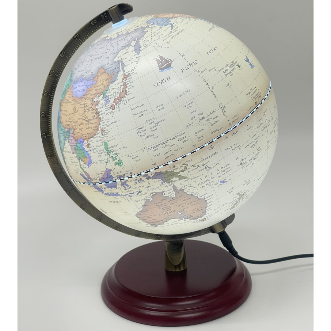 Luxo Antique Globe Map LED + Wood Base in 20cm — Luxo other — premium stationery and lifestyle, at Cityluxe Singapore