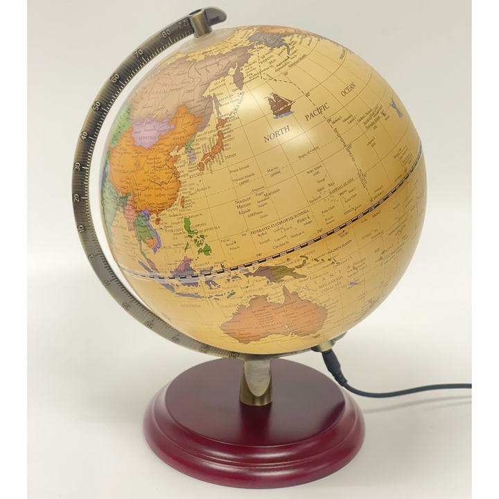 Luxo Antique Globe Map LED + Wood Base in 20cm — Luxo other — premium stationery and lifestyle, at Cityluxe Singapore