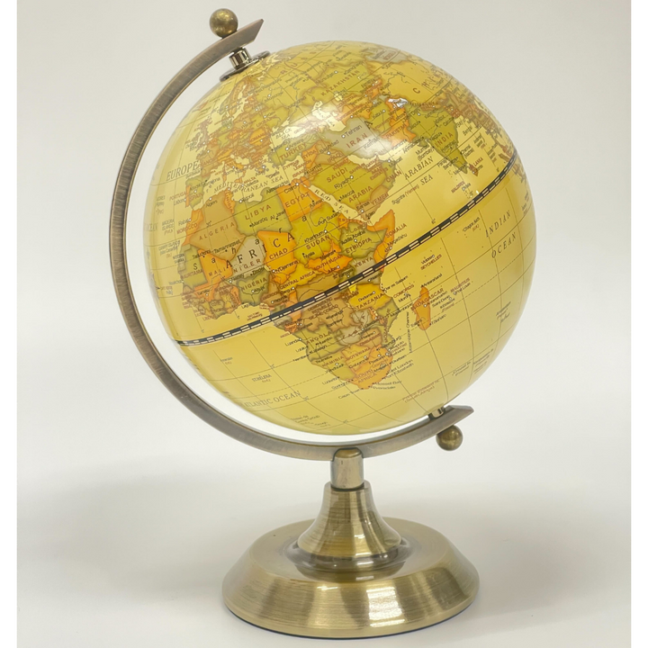 Luxo Antique Globe, Copper Metal Base - 14cm — flat lay