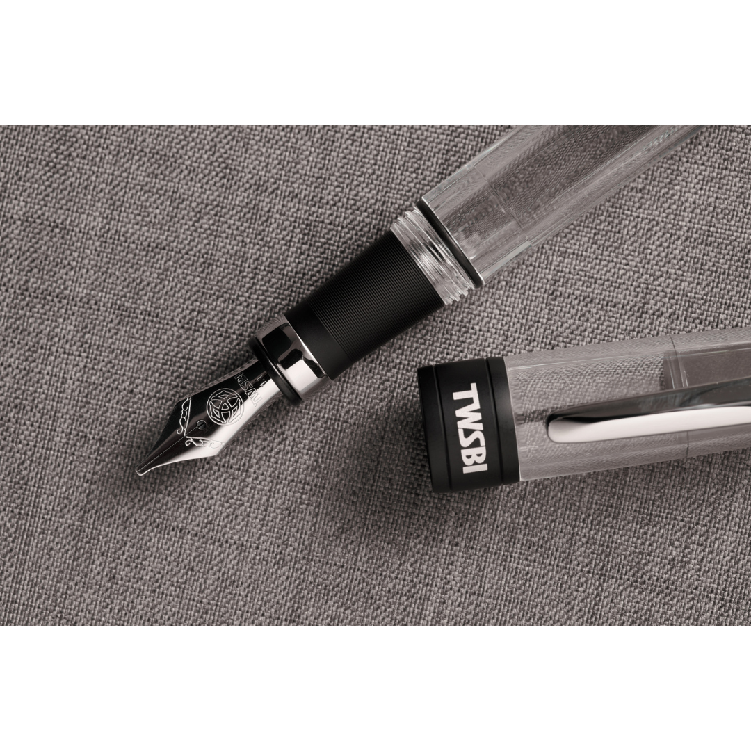 TWSBI Diamond 580 AL R Fountain Pen - Black — flat lay