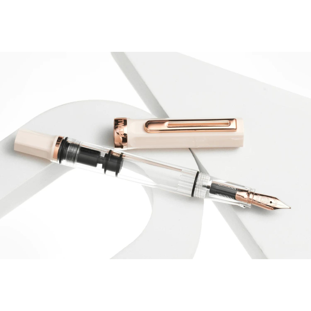 TWSBI ECO Fountain Pen in Creme with Rose Gold — TWSBI fountain pen — precision nib writing instrument, at Cityluxe Singapore stationery store