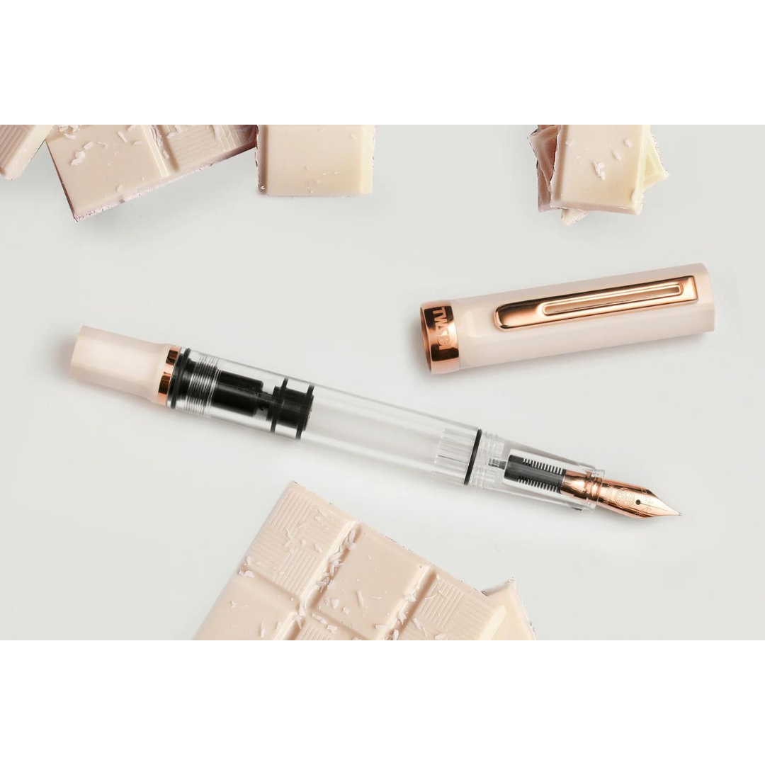 TWSBI ECO Fountain Pen in Creme with Rose Gold — TWSBI fountain pen — precision nib writing instrument, at Cityluxe Singapore stationery store