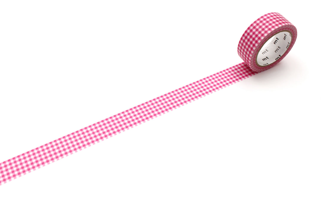 MT Deco Washi Tape - Delicate Checkered Pink — pattern detail