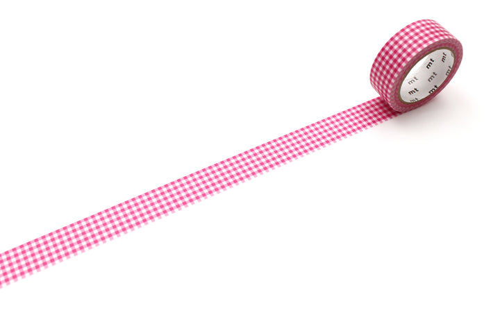 MT Deco Washi Tape - Delicate Checkered Pink — pattern detail