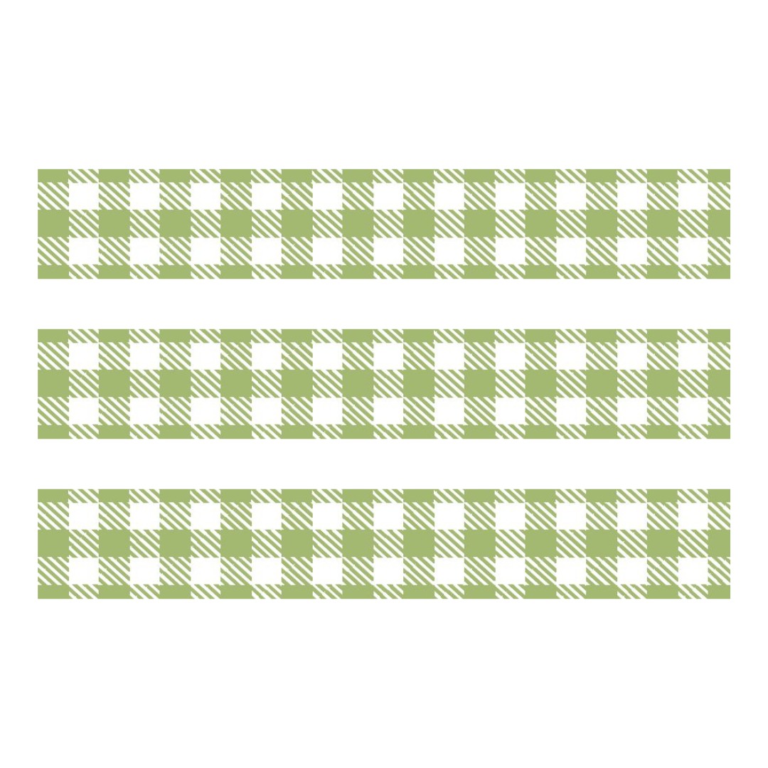 MT Deco Washi Tape - Stripe Checkered Light Moss Green — with packaging