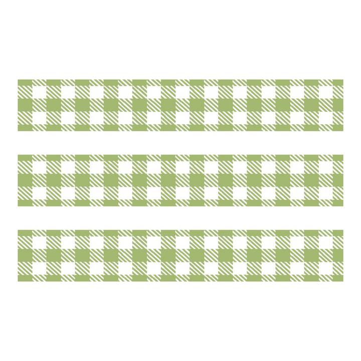 MT Deco Washi Tape - Stripe Checkered Light Moss Green — with packaging
