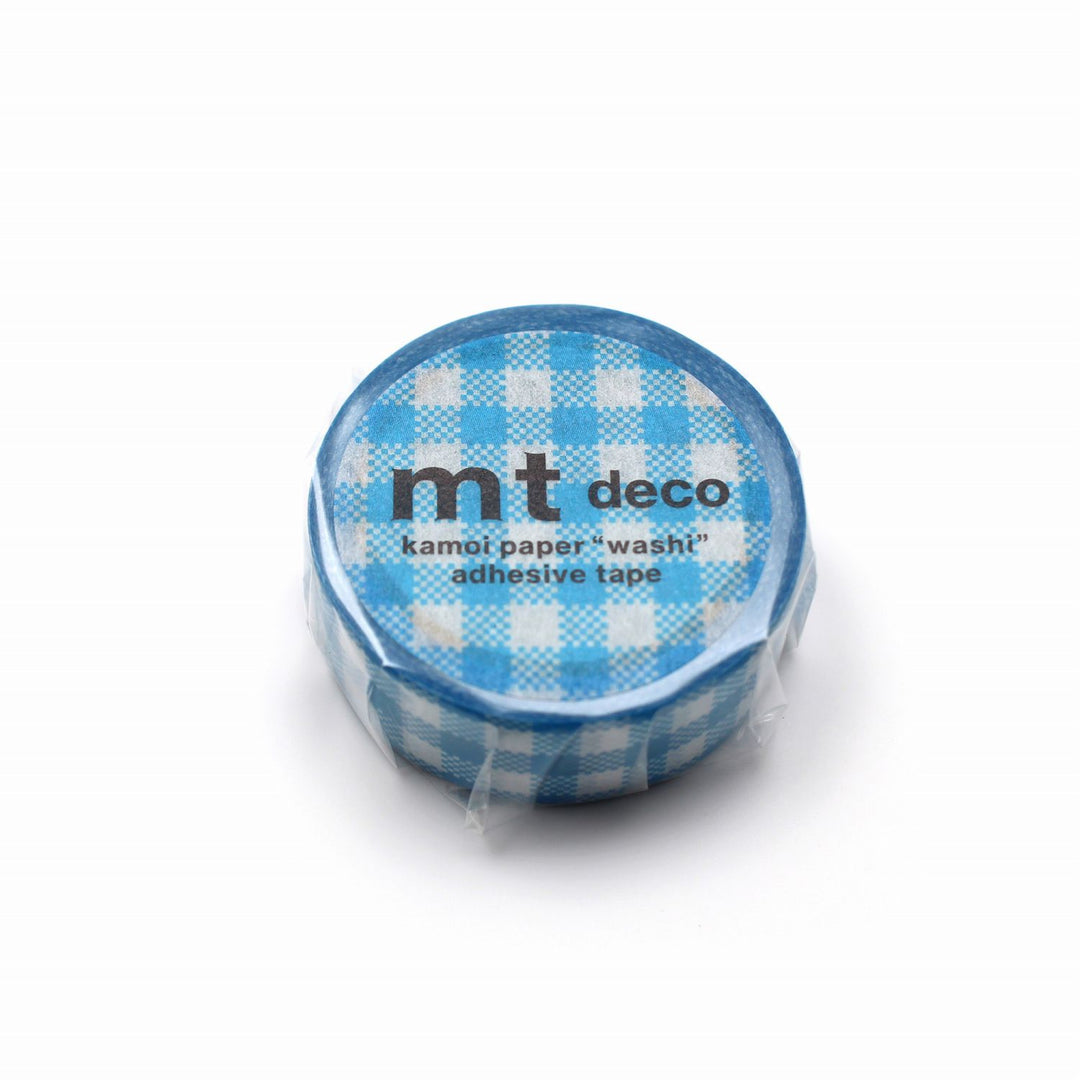 MT 1P Kamoi Washi Tape - Ichimatsu Gingham Blue — pattern detail