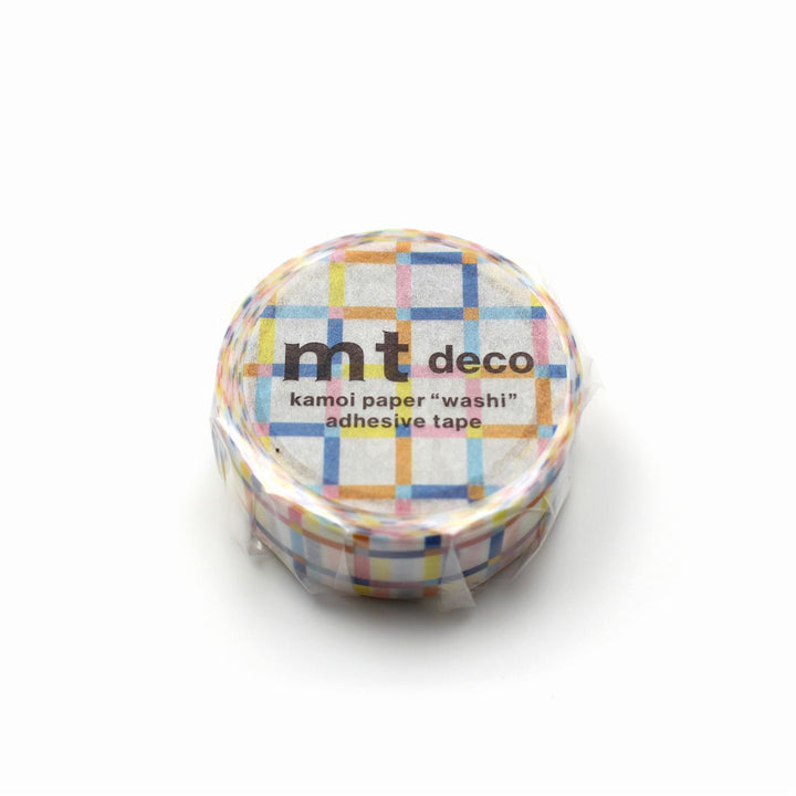 MT 1P Kamoi Washi Tape - Colorful Gingham Random — pattern detail