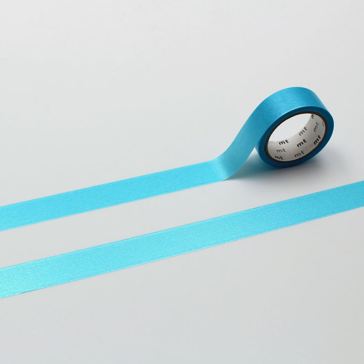 MT 1P Kamoi Washi Tape - Silky Light Blue — roll front