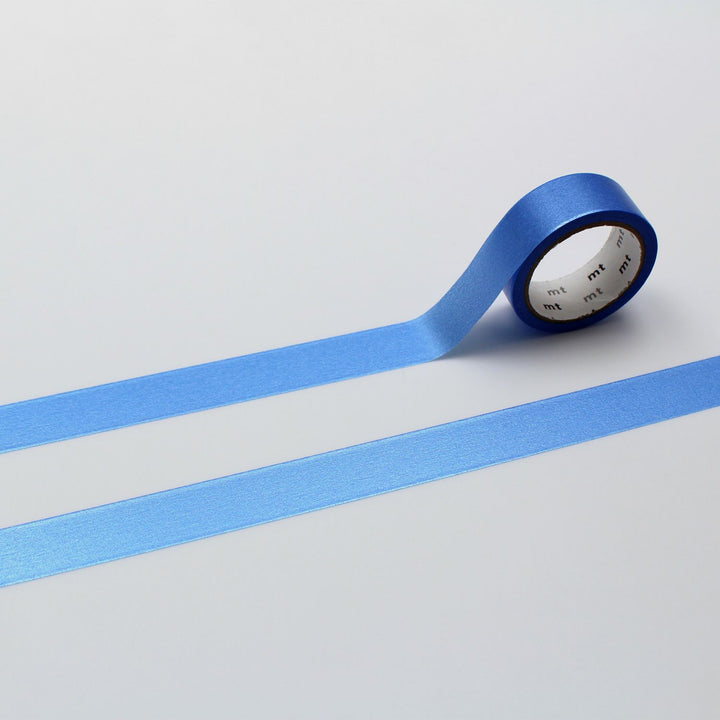 MT 1P Kamoi Washi Tape - Silky Blue — roll front