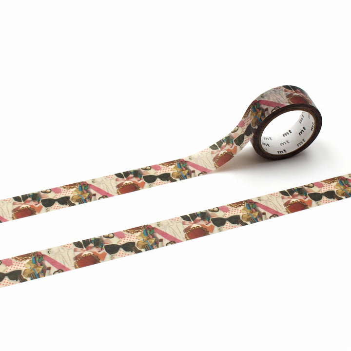 MT Upcyle Washi Tape - Mt Upcycle Fashion Collage — roll front
