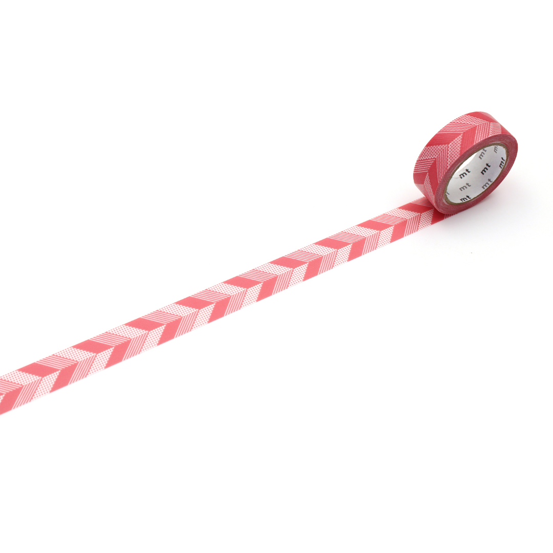 MT 1P Kamoi Washi Tape - Multi-stripe Pink — pattern detail