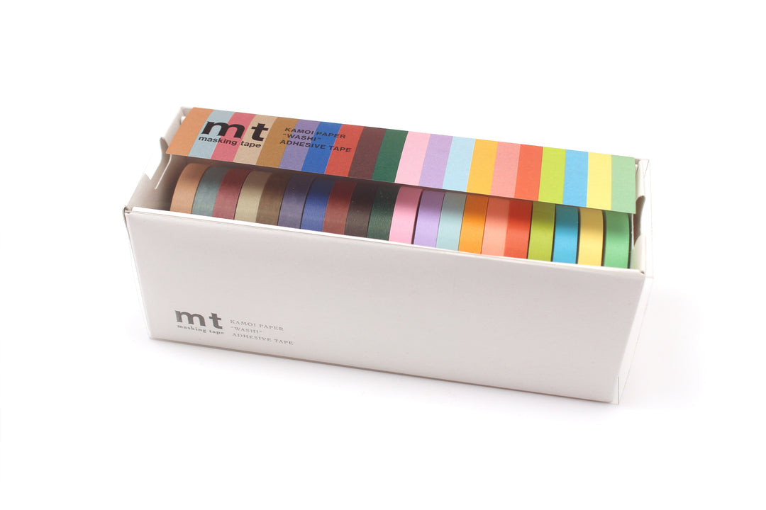 MT Tape 20P Washi Tape Light and Muted Color — pattern detail