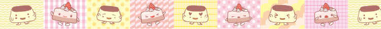 MT x Dagashi Washi Tape - Mini Pudding-chan — pattern detail