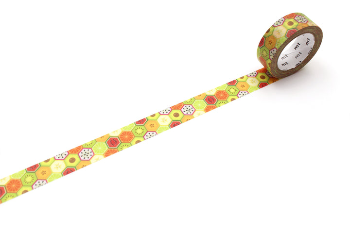 MT EX Washi Tape - Hexagon Fruits — pattern detail
