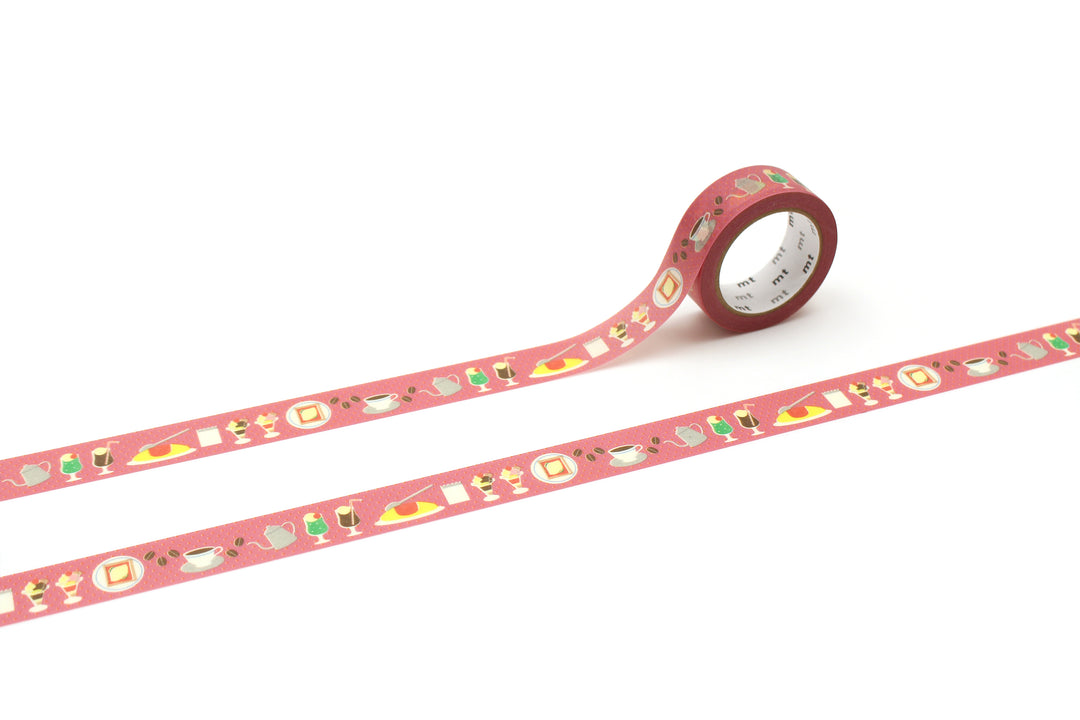 MT EX Washi Tape - Retro Cafe — roll front