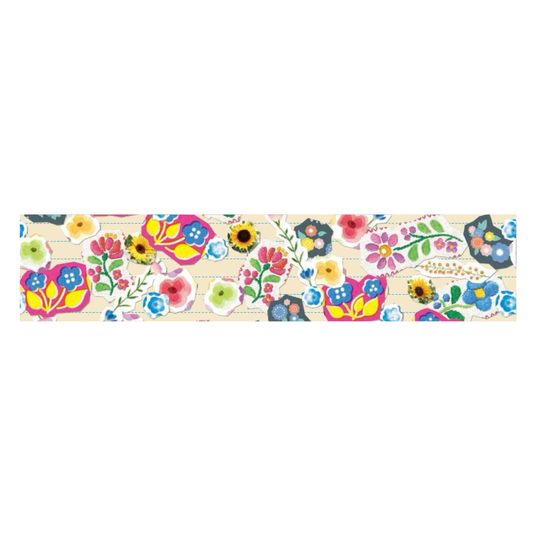 MT EX Washi Tape - Flower Sticker Collage — applied on surface