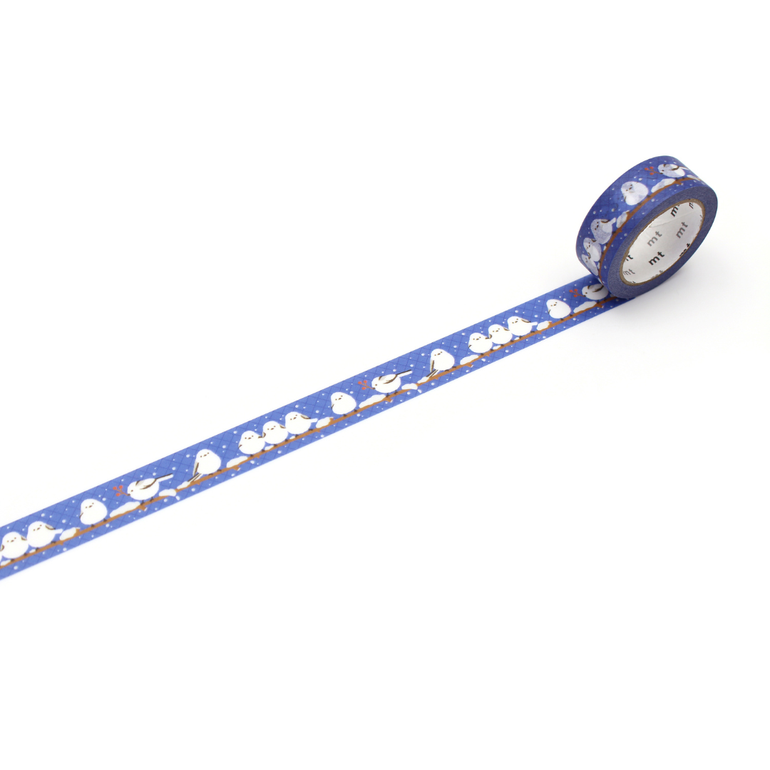 MT EX Washi Tape - Long-Tailed Tit Winter — pattern detail