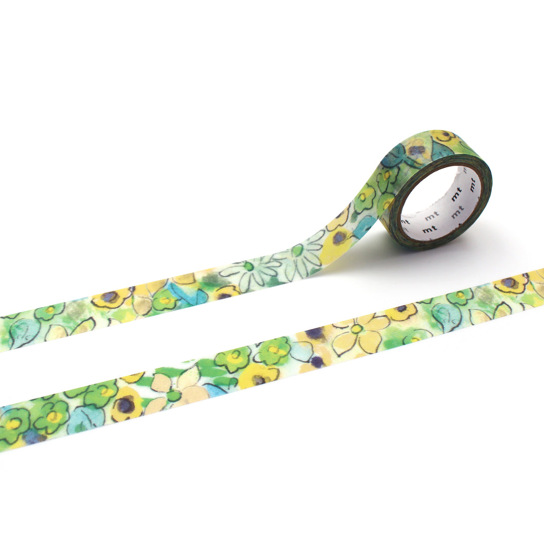MT x Isabelle Boinot Washi Tape - Flower Patterns — roll front