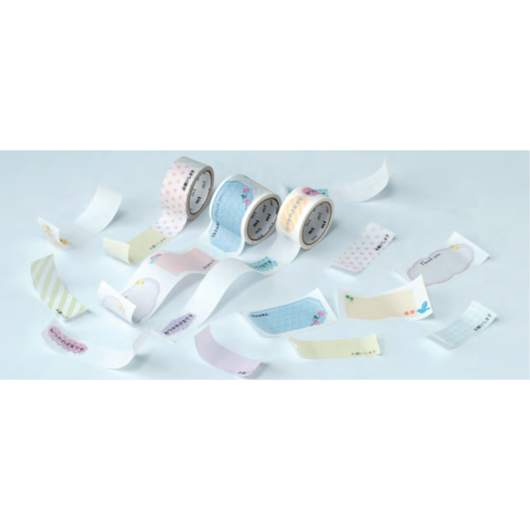 MT KakuKaku Washi Tape - Arigatou with Perforations — roll side