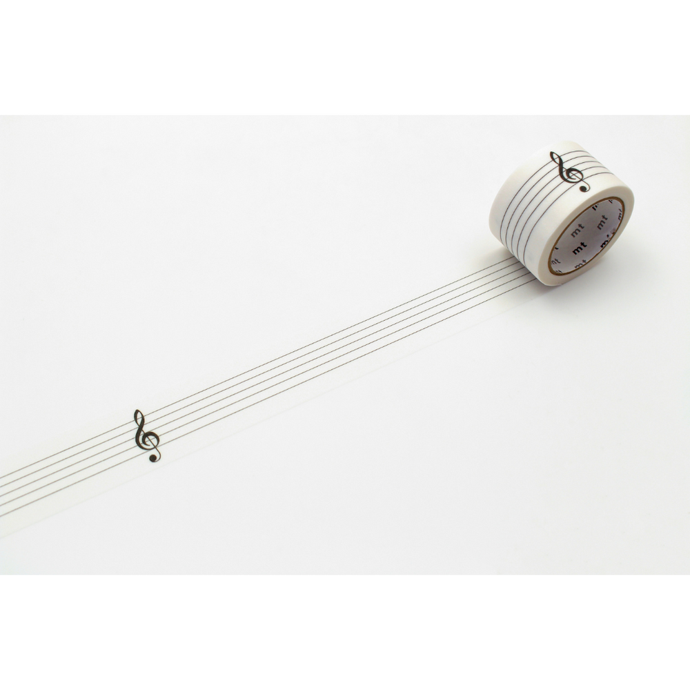 MT KakuKaku Washi Tape - Musical Staff and Treble Clef — pattern detail