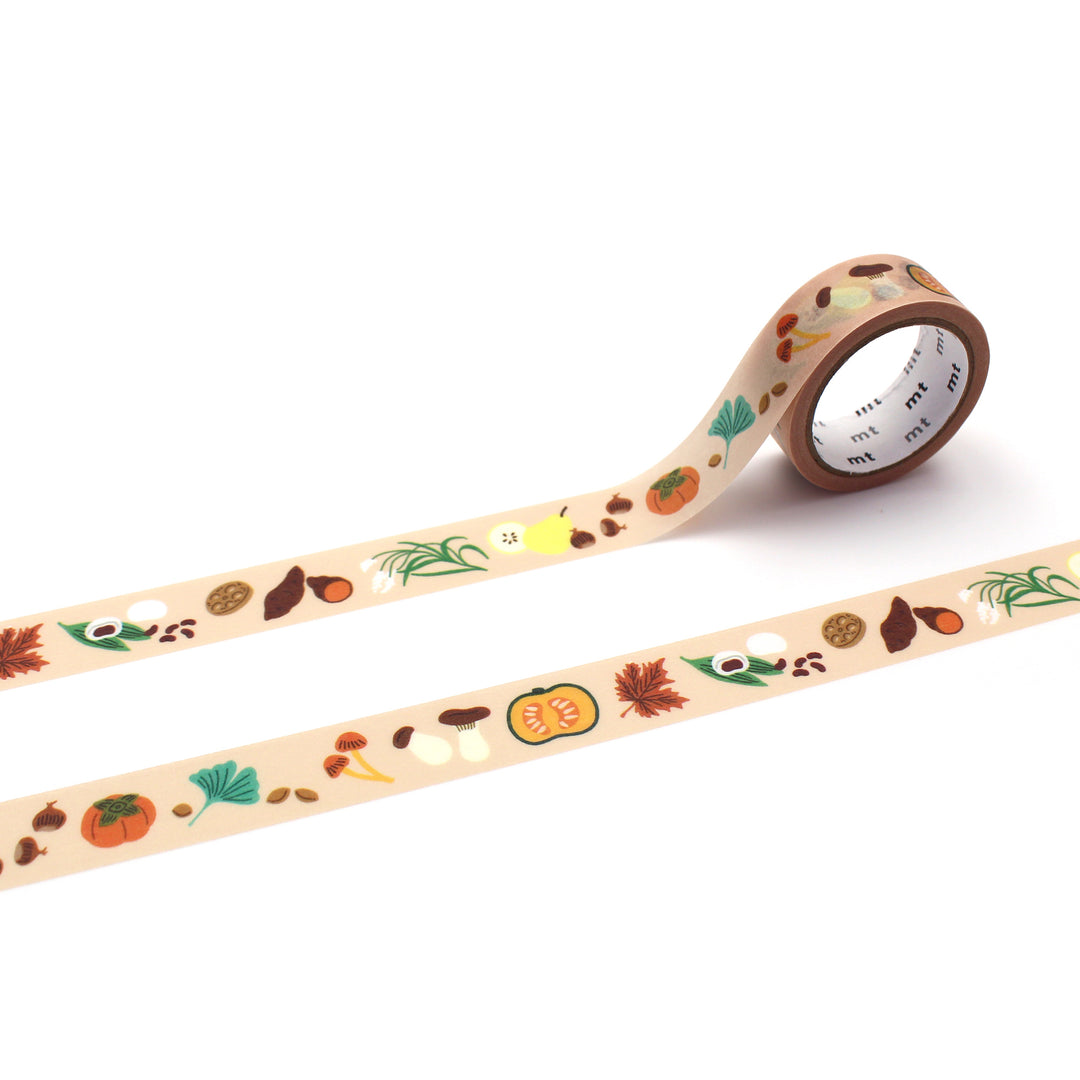 MT x Léa Maupetit Washi Tape - Golden Autumn — roll front