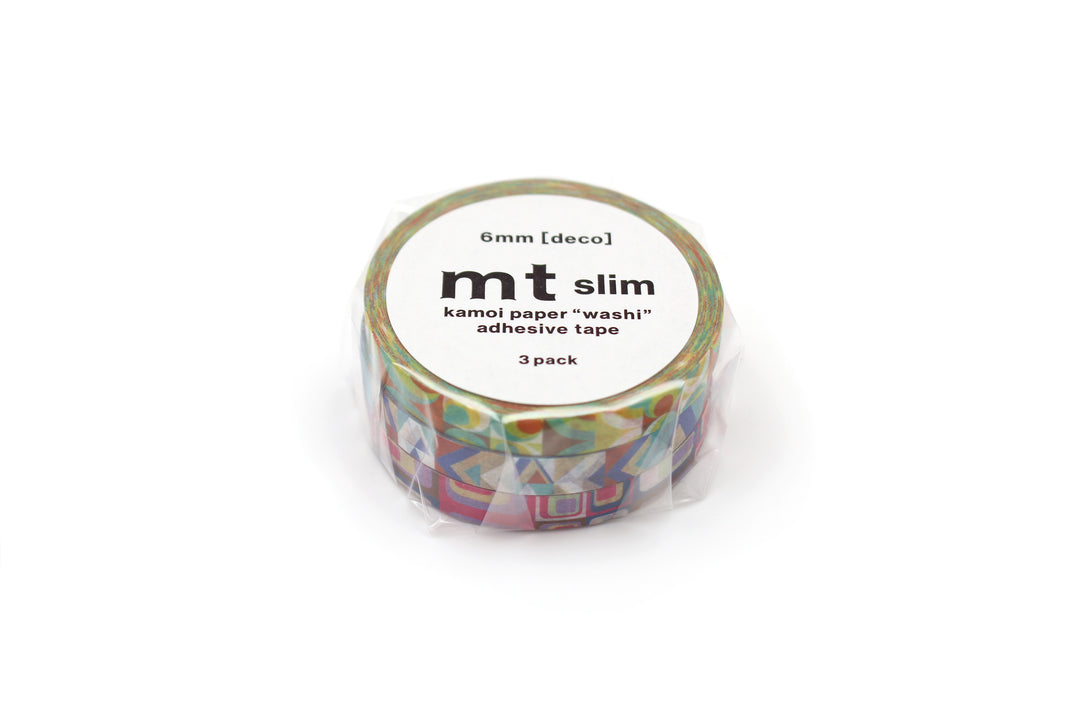 MT Slim Deco Washi Tape - Retro — applied on surface