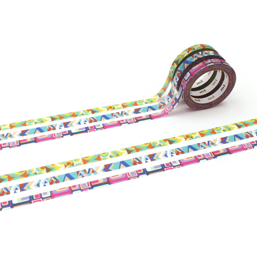 MT Slim Deco Washi Tape - Retro — roll front