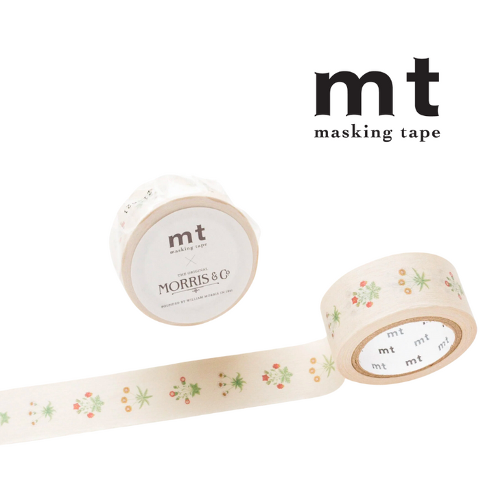 MT x William Morris in Daisy — MT Tape washi tape — decorative Japanese paper tape for journaling and craft, at Cityluxe Singapore