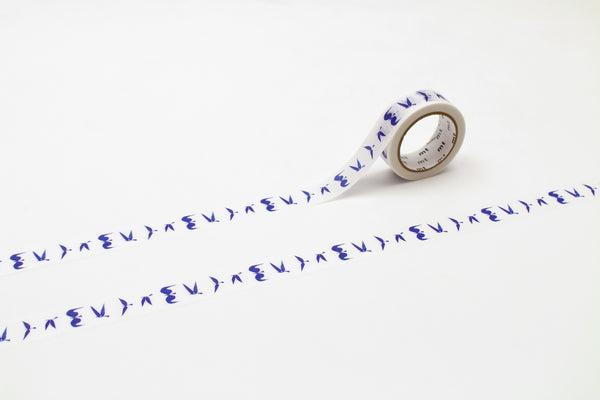 MT x Yamaguchi Ichiro Washi Tape - Blue Bird — roll front