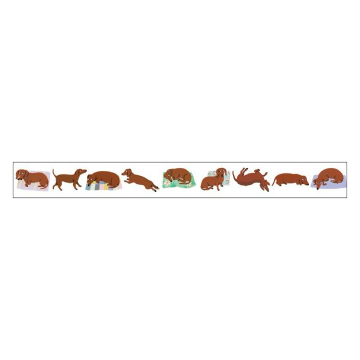 MT x Léa Maupetit Washi Tape - Sausage Dog — applied on surface