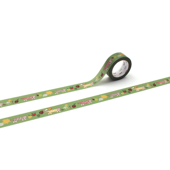 MT x Lisa Larson Washi Tape - Autumn Mikey — roll front