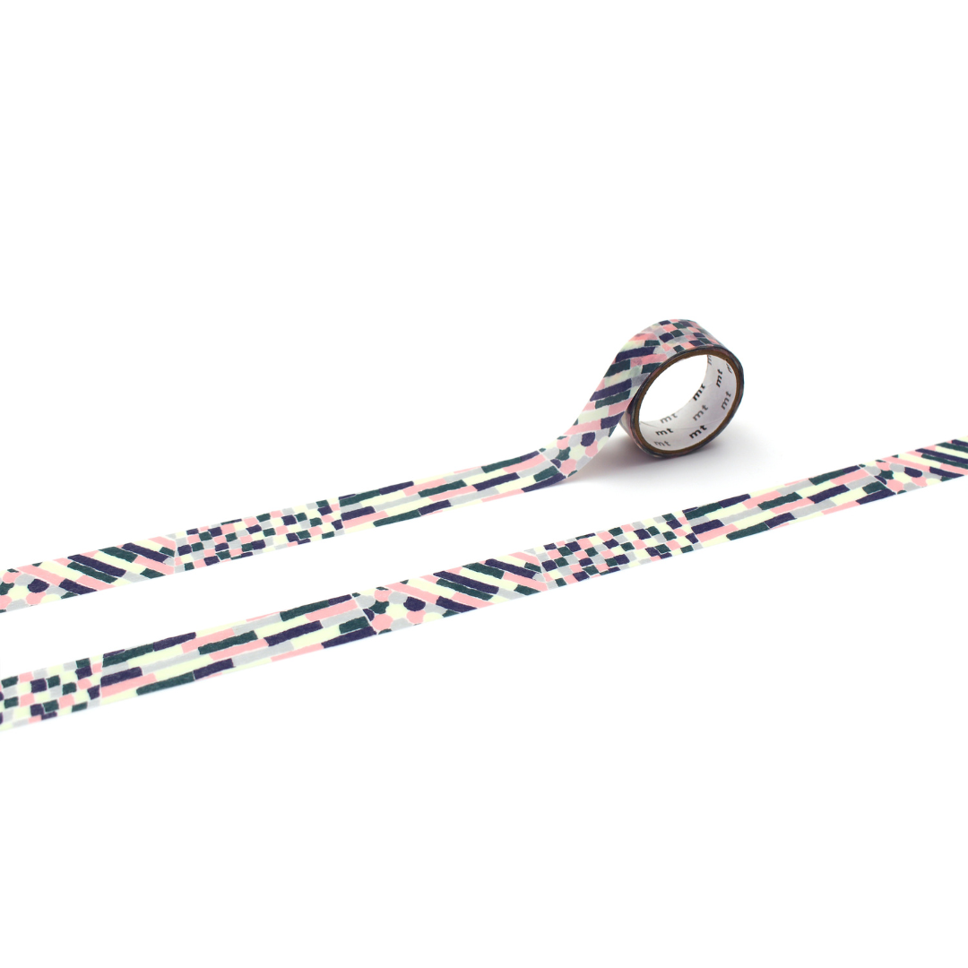 MT x Mina Perhonen Washi Tape - Luminescent Light Collage — roll front
