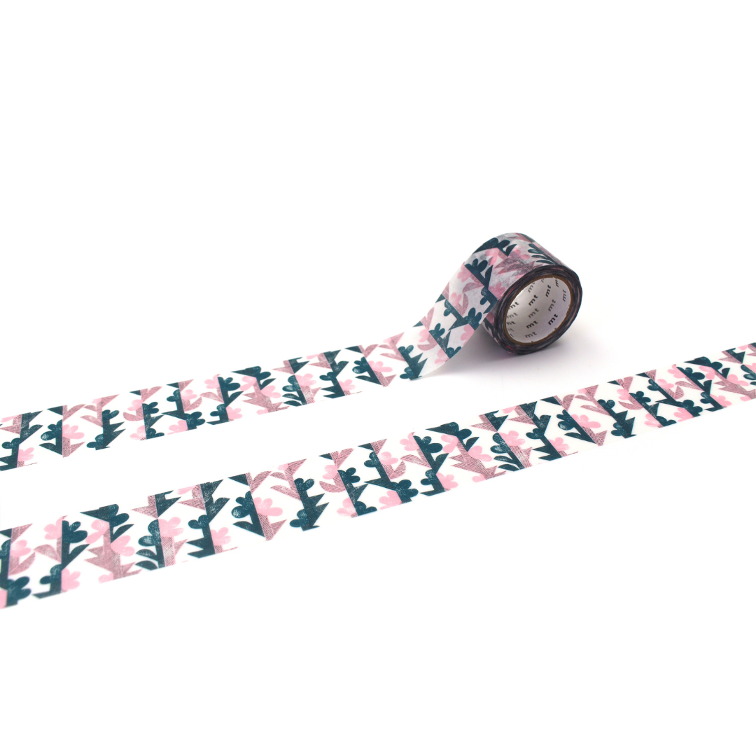 MT x Mina Perhonen Washi Tape - Twin Flower — roll front