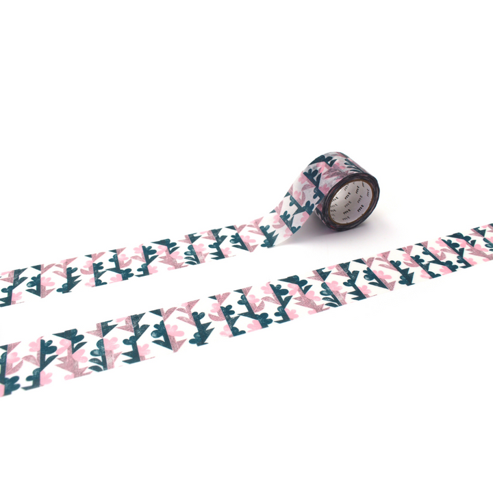 MT x Mina Perhonen Washi Tape - Twin Flower — roll front