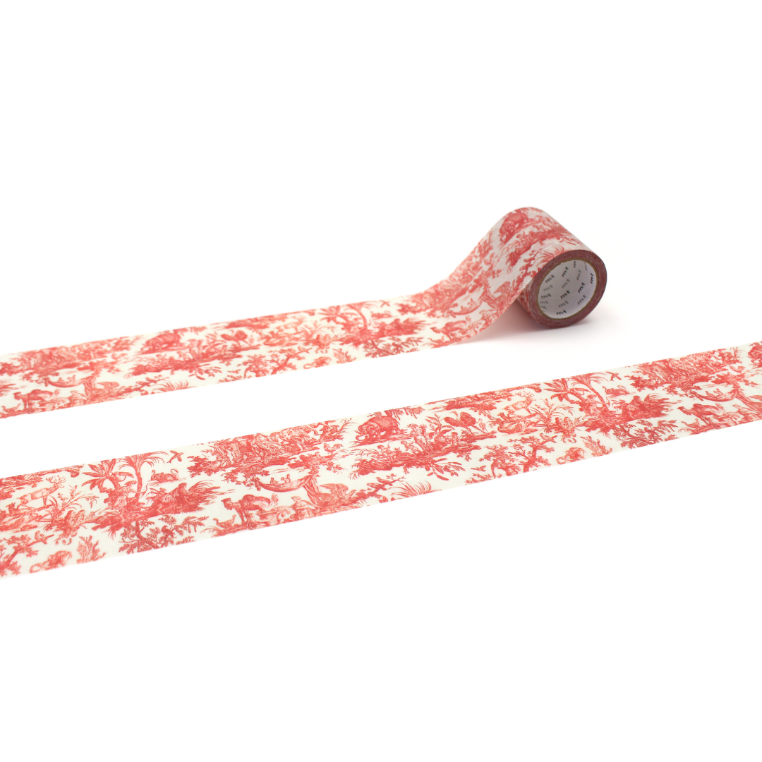 MT x Toile de Jouy Washi Tape - Les Quatre Parties du Monde — roll front