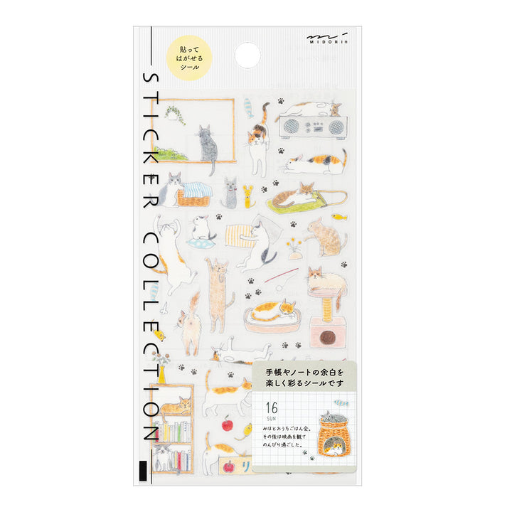 Midori Sticker [M] (1 Sheet) - Cat — front view