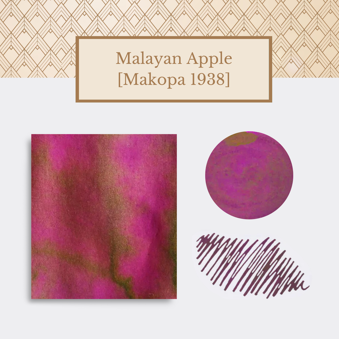 Vinta Inks 30ml Ink Bottle Malayan Apple (Makopa 1938) — Vinta Inks fountain pen ink — premium bottled ink for writing, at Cityluxe Singapore