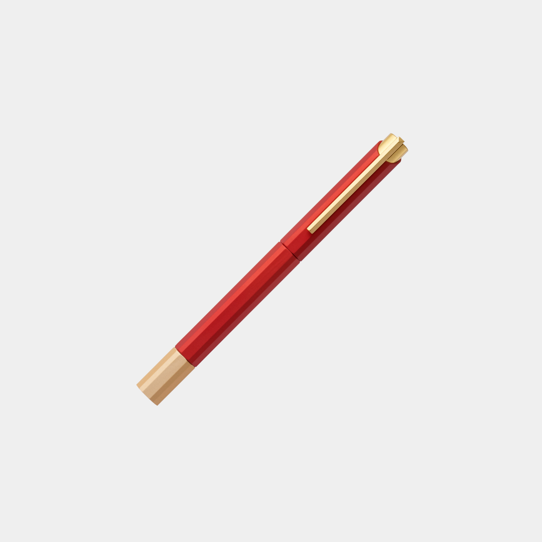 Ystudio Glamour Evolve-Bihex Rollerball Pen Marsala — Ystudio rollerball pen — fluid gel ink writing instrument, at Cityluxe Singapore