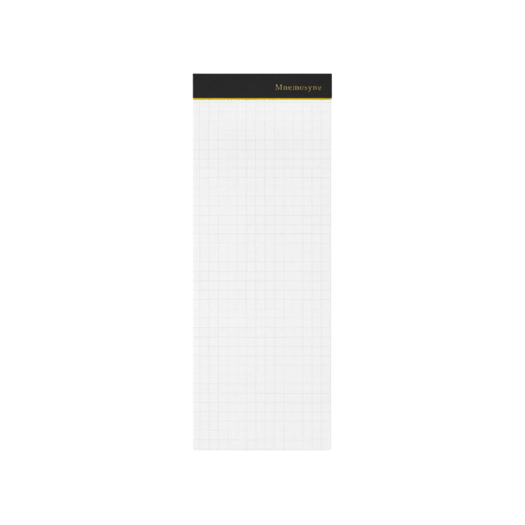 Maruman Mnemosyne 7.87 x 2.95 Inches (Long type) Memo Pad - Graph (Black) — front view