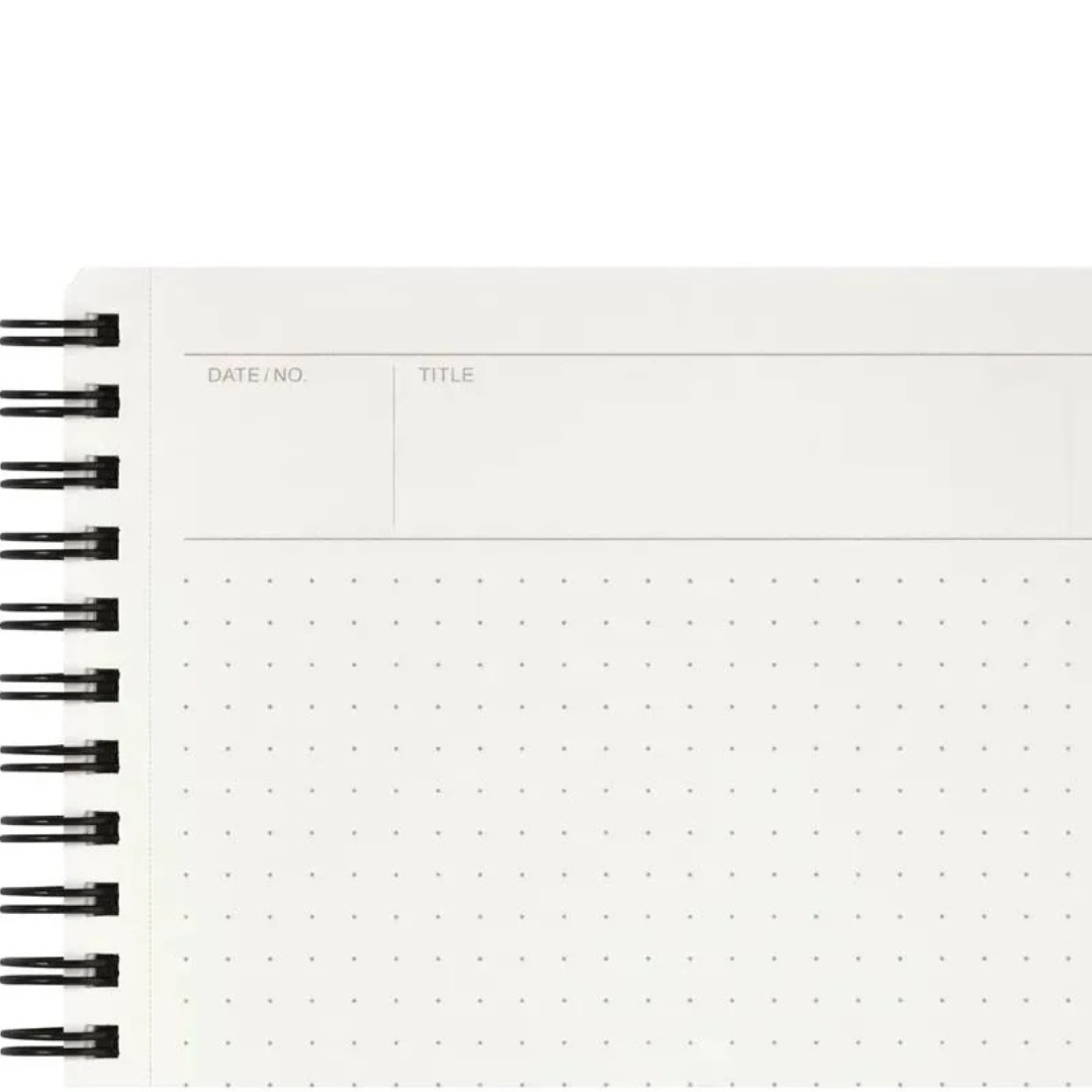 Maruman Mnemosyne A4 Notebook - Dot Grid (Black) — angle view
