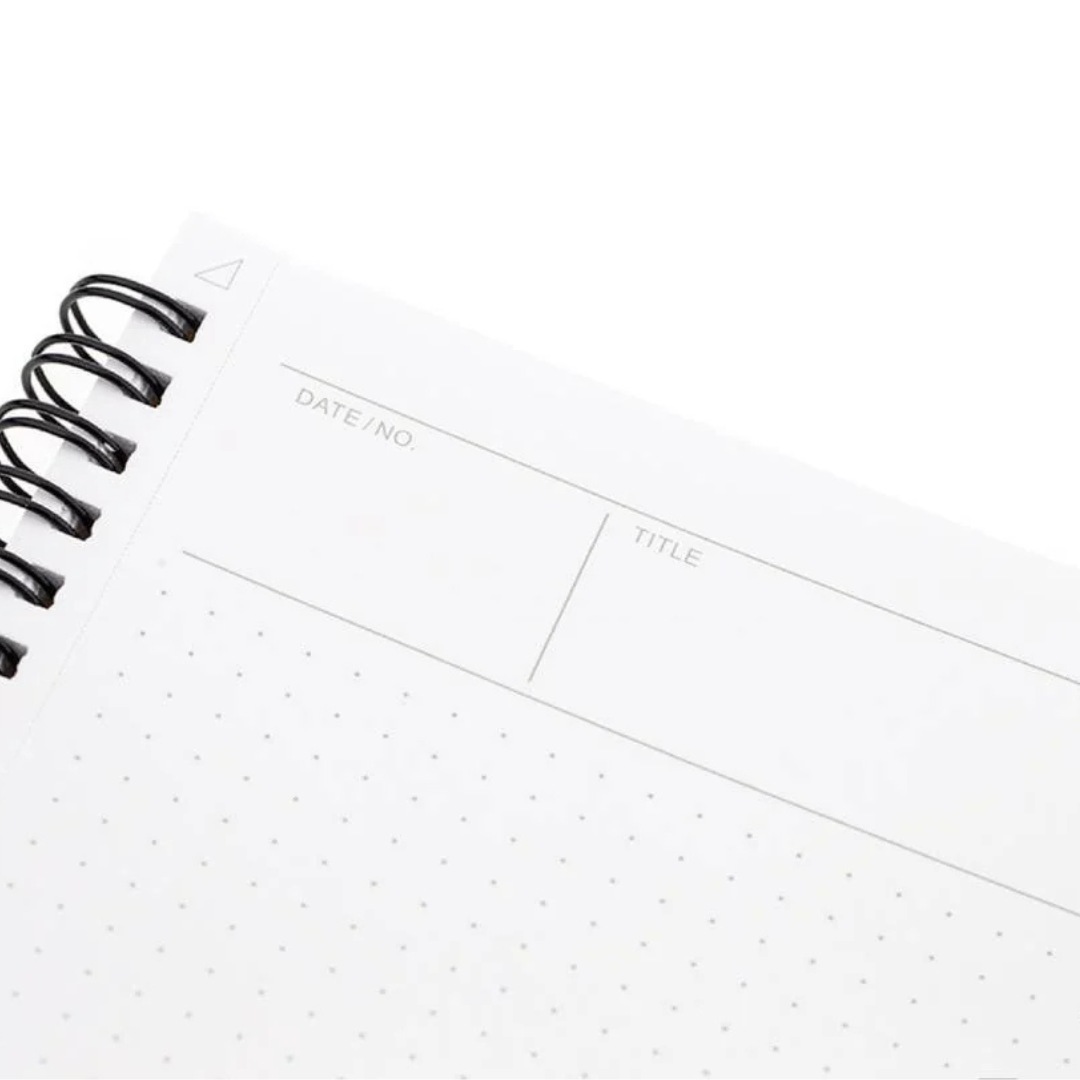 Maruman Mnemosyne A4 Notebook - Dot Grid (Black) — in use