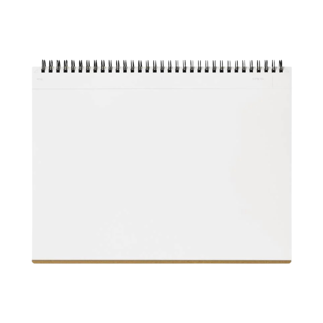 Maruman Mnemosyne A4 Notebook - Landscape / Blank (Black) — front view