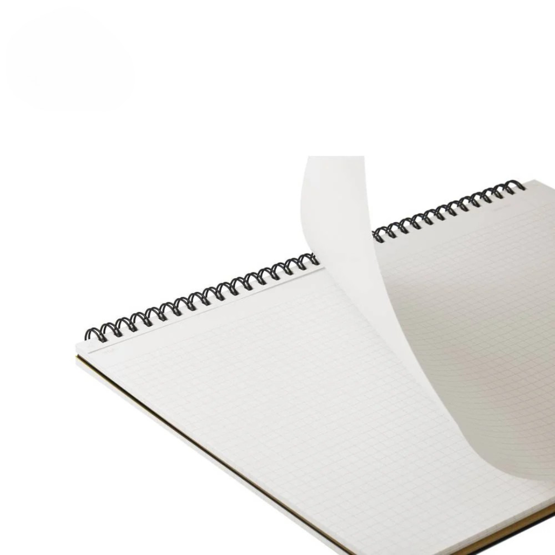 Maruman Mnemosyne A4 Notebook - Landscape / Graph (Black) — angle view