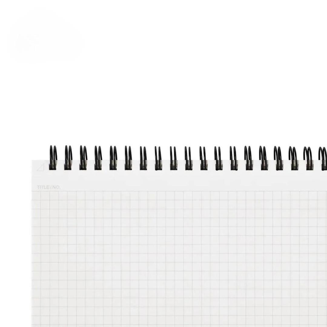 Maruman Mnemosyne A4 Notebook - Landscape / Graph (Black) — in use