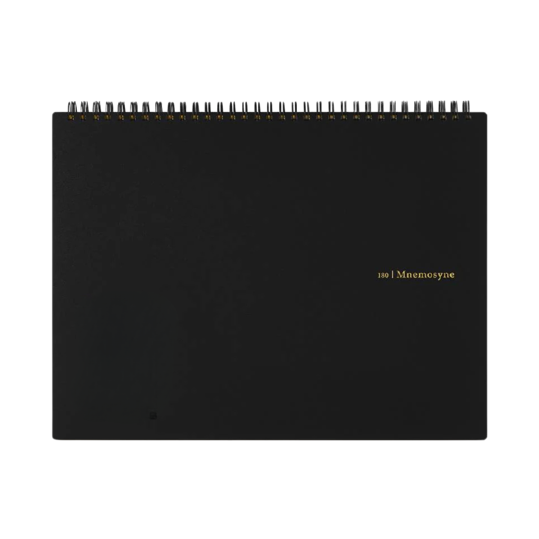 Maruman Mnemosyne A4 Notebook - Landscape / Blank (Black) — detail view