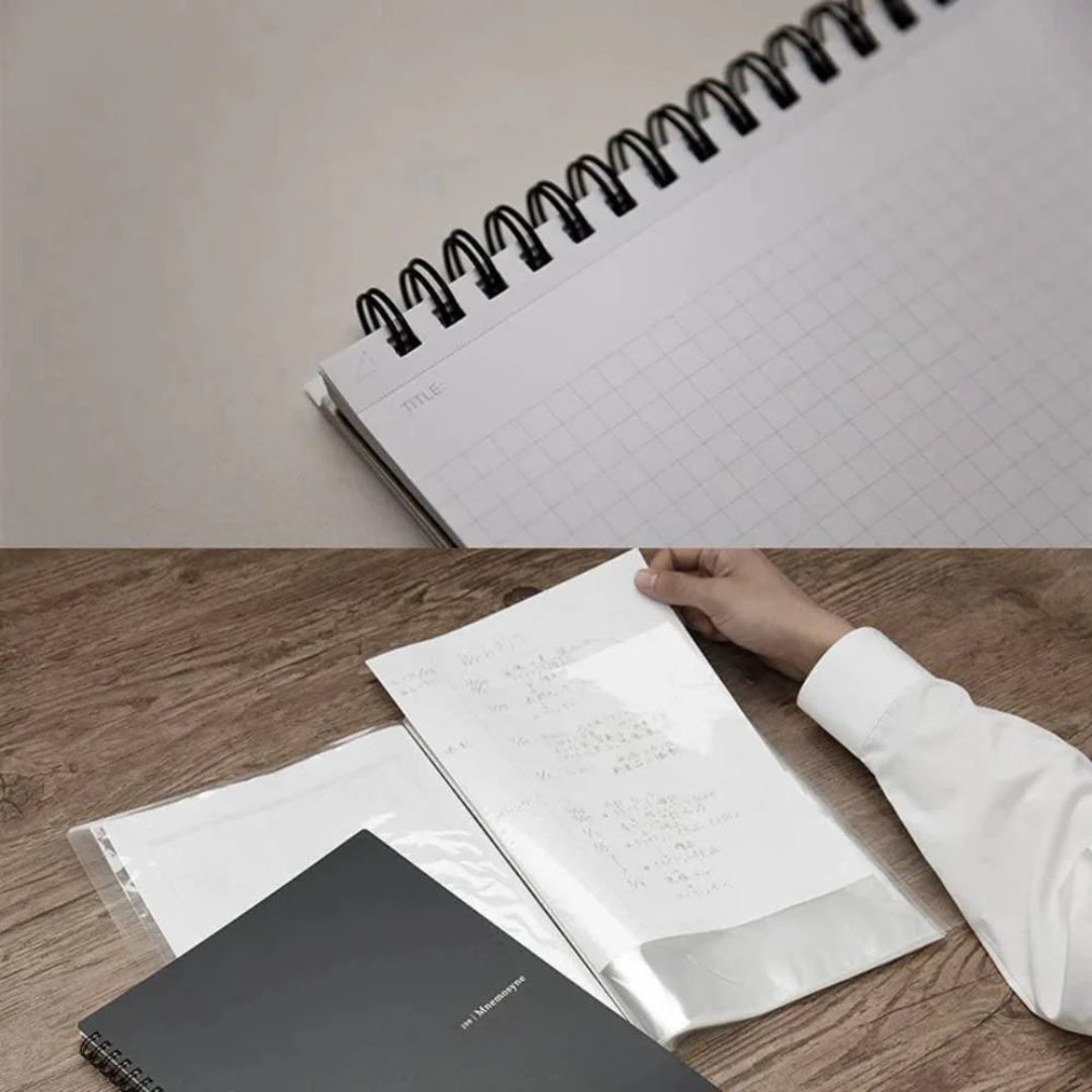 Maruman Mnemosyne A4 Notebook - Lined (Black) — angle view
