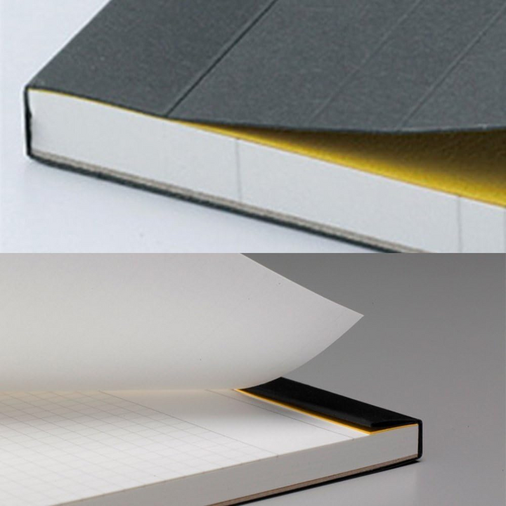 Maruman Mnemosyne Notepad Holder with A4 Graph Notepad (Black) — angle view