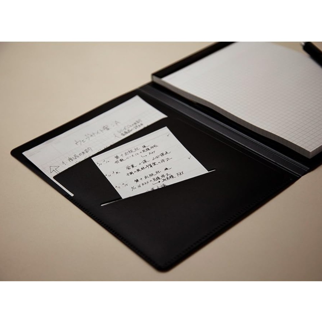 Maruman Mnemosyne Notepad Holder with A4 Graph Notepad (Black) — with packaging