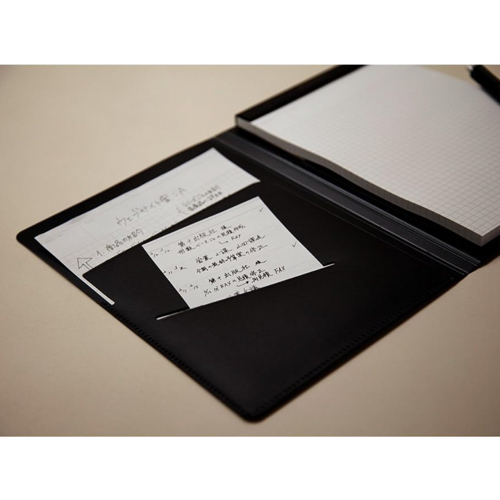 Maruman Mnemosyne Notepad Holder with A4 Graph Notepad (Black) — with packaging